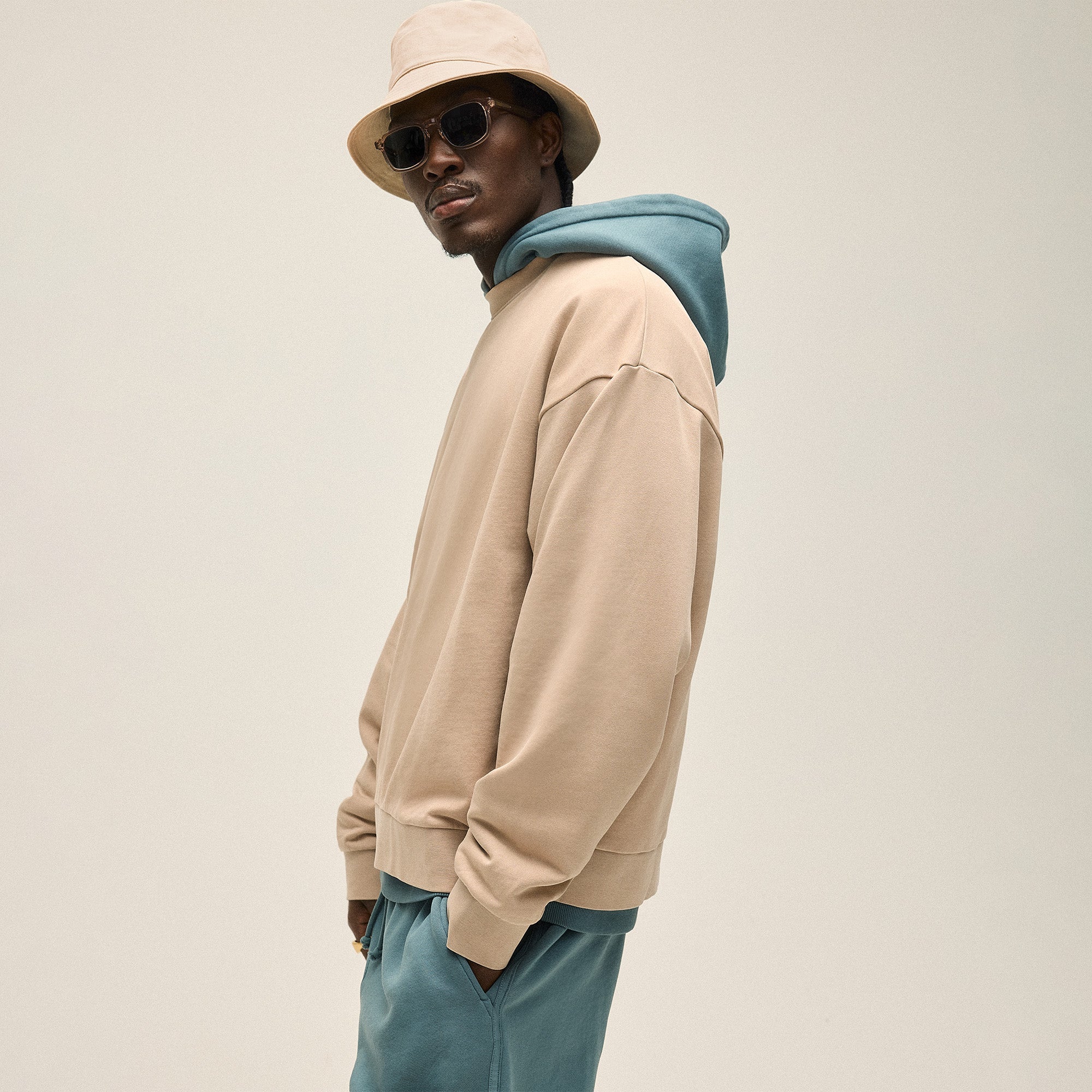 Kith 101 Compact Fleece Nelson Crewneck - Mound | Kith Mound