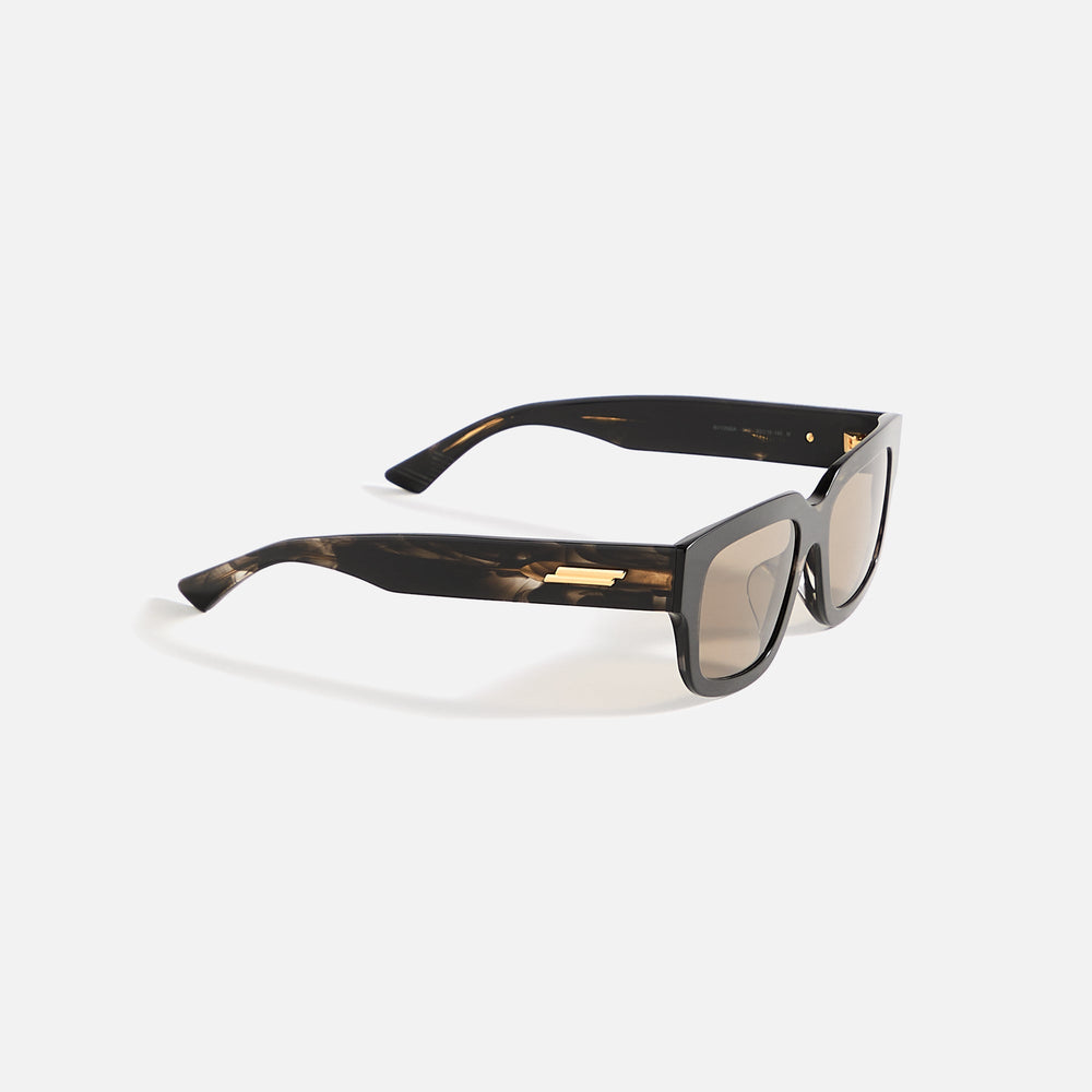 Bottega Veneta Rectangular Frames - Shiny Flamed / Black Havana | Kith Shiny Flamed / Black Havana
