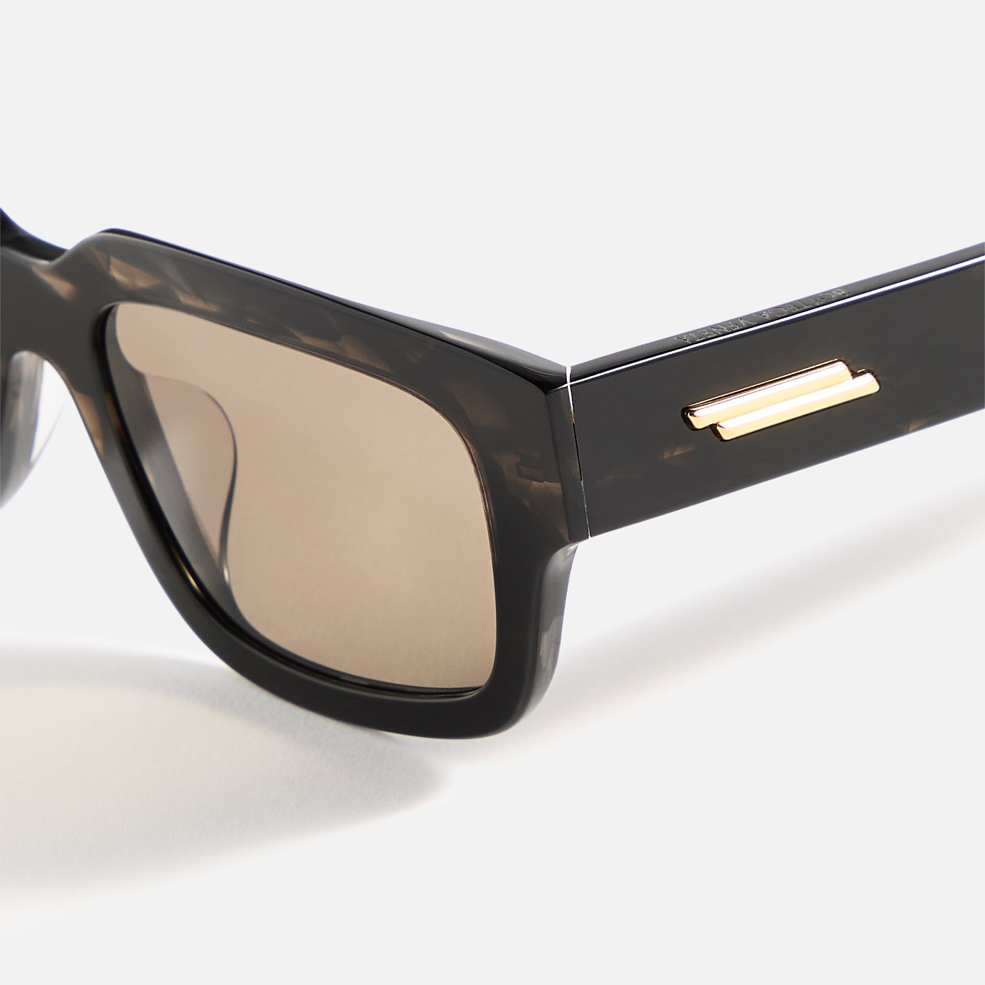 Bottega Veneta Rectangular Frames - Shiny Flamed / Black Havana | Kith Shiny Flamed / Black Havana