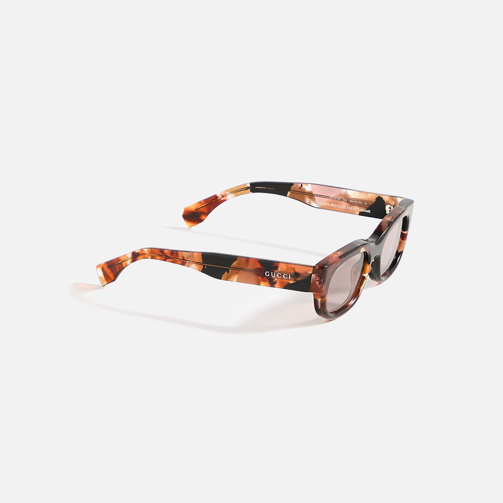 Gucci Transparent Rectangular Frames - Brown | Kith Brown