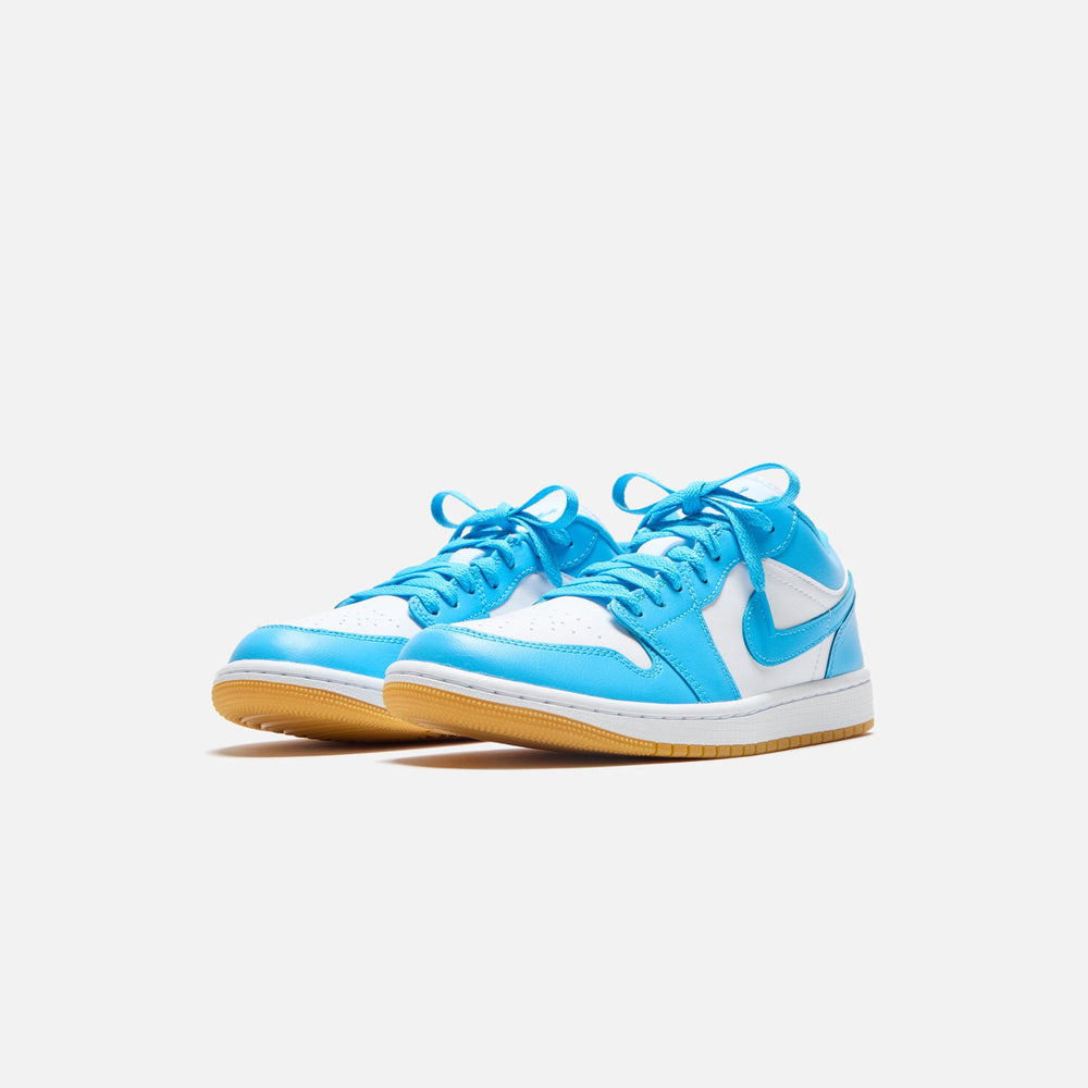 Jordan WMNS Air Jordan 1 Low - White / Gum Light Brown / Dark Powder B | Kith White / Gum Light Brown / Dark Powder Blue
