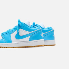 Jordan WMNS Air Jordan 1 Low - White / Gum Light Brown / Dark Powder B | Kith White / Gum Light Brown / Dark Powder Blue