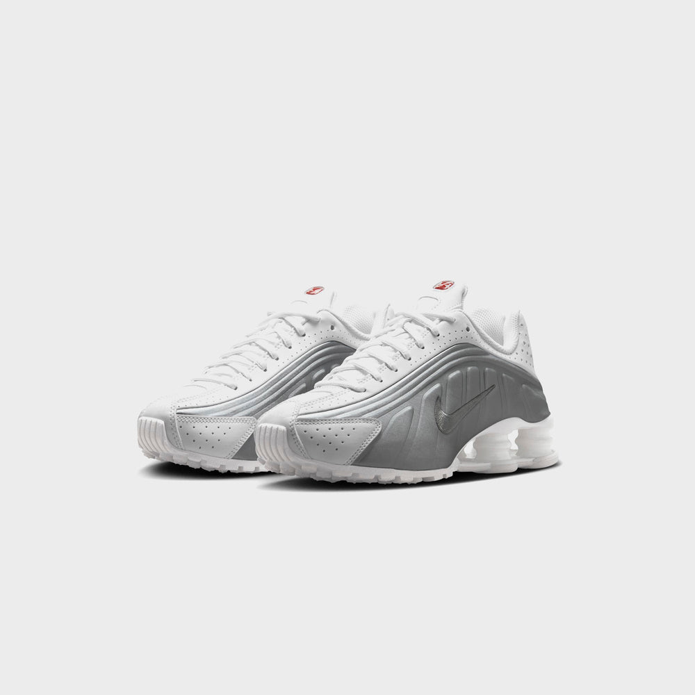 Nike GS Shox R4 - White / Bright Crimson / Metallic Silver | Kith White / Bright Crimson / Metallic Silver