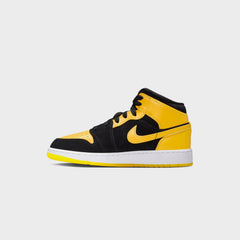 Nike GS Air Jordan 1 Mid SE - Black / White / Varsity Maize | Kith Black / White / Varsity Maize