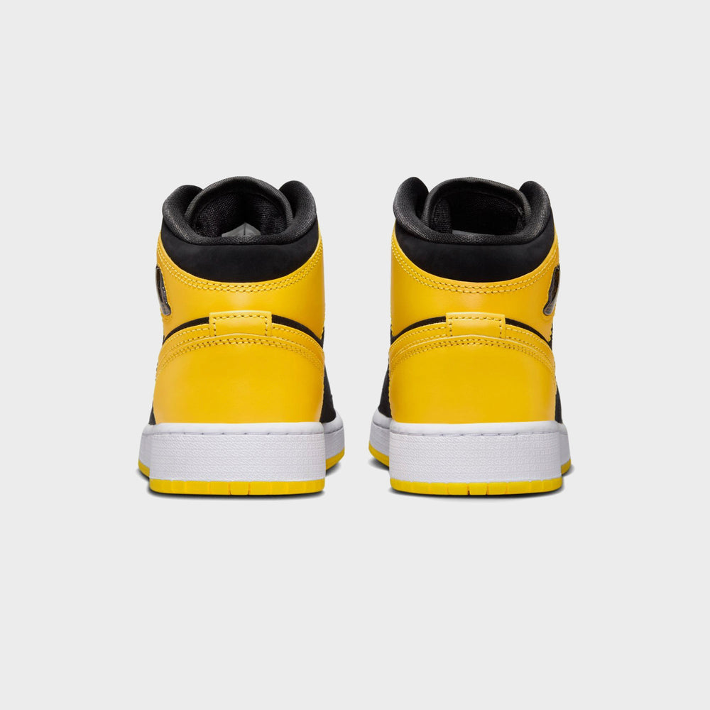 Nike GS Air Jordan 1 Mid SE - Black / White / Varsity Maize | Kith Black / White / Varsity Maize