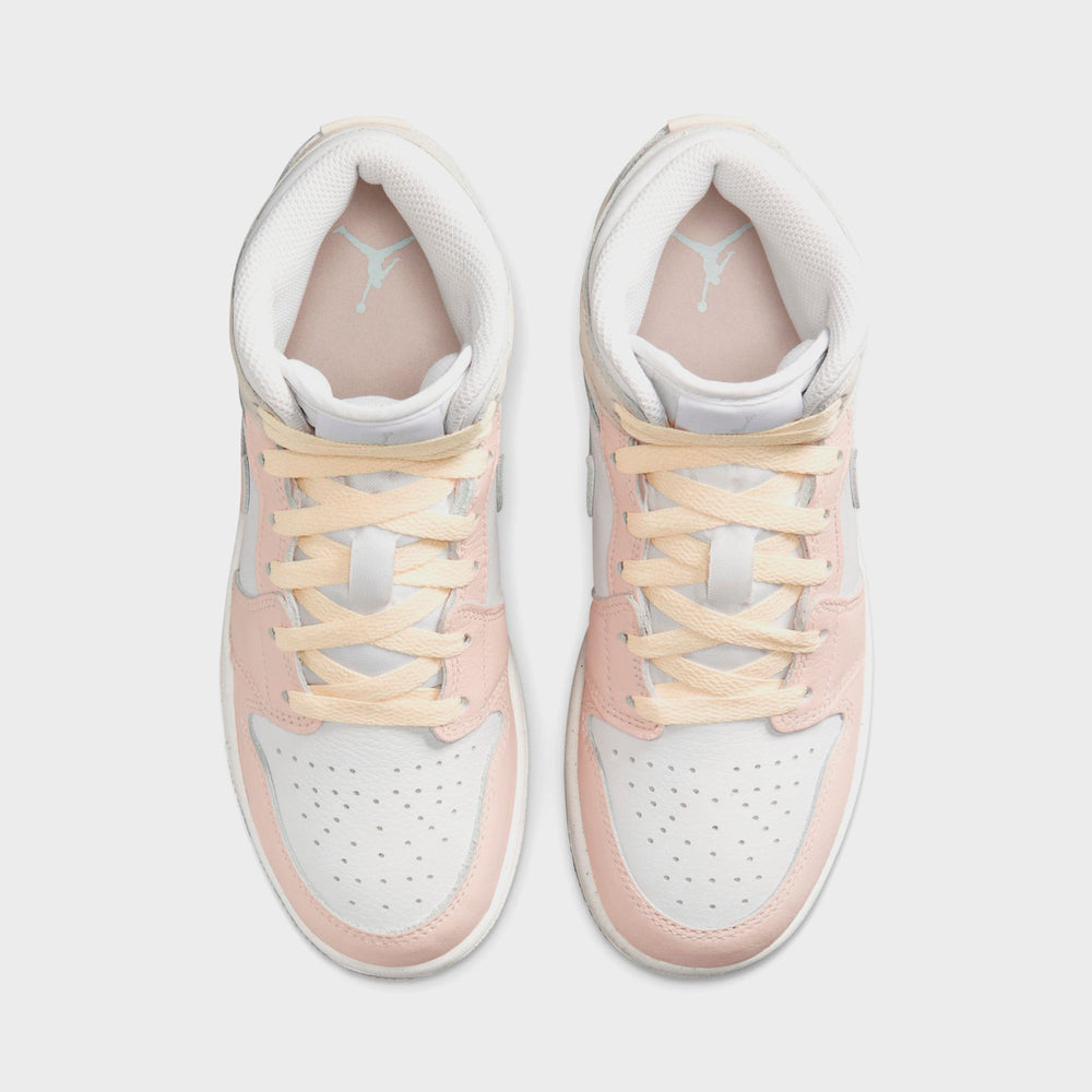 Nike GS Air Jordan 1 Mid - Sail / Sea Glass / Glacier Blue / Guava Ice | Kith Sail / Sea Glass / Glacier Blue / Guava Ice