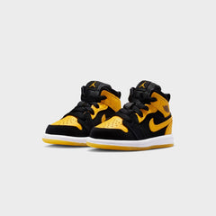 Jordan Air Jordan 1 Mid Se - Black / White / Varsity Maize | Kith Black / White / Varsity Maize