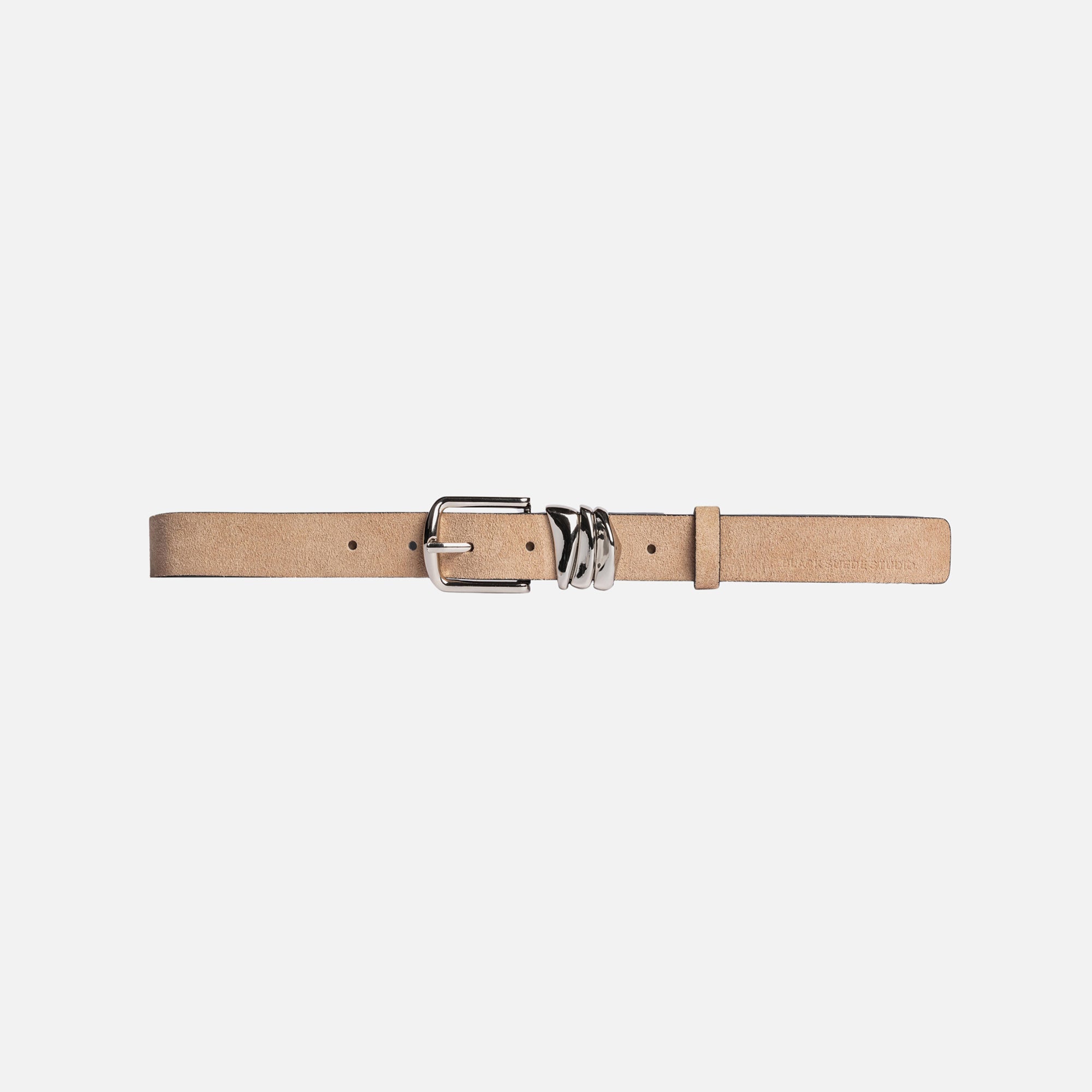 Black Suede Studio Boyfriend Belt - Sand Suede / Silver Hardware | Kith Sand Suede / Silver Hardware