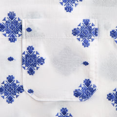 Engineered Garments Camp Shirt - White CP Crest Embroidery Sheeting | Kith White CP Crest Embroidery Sheeting