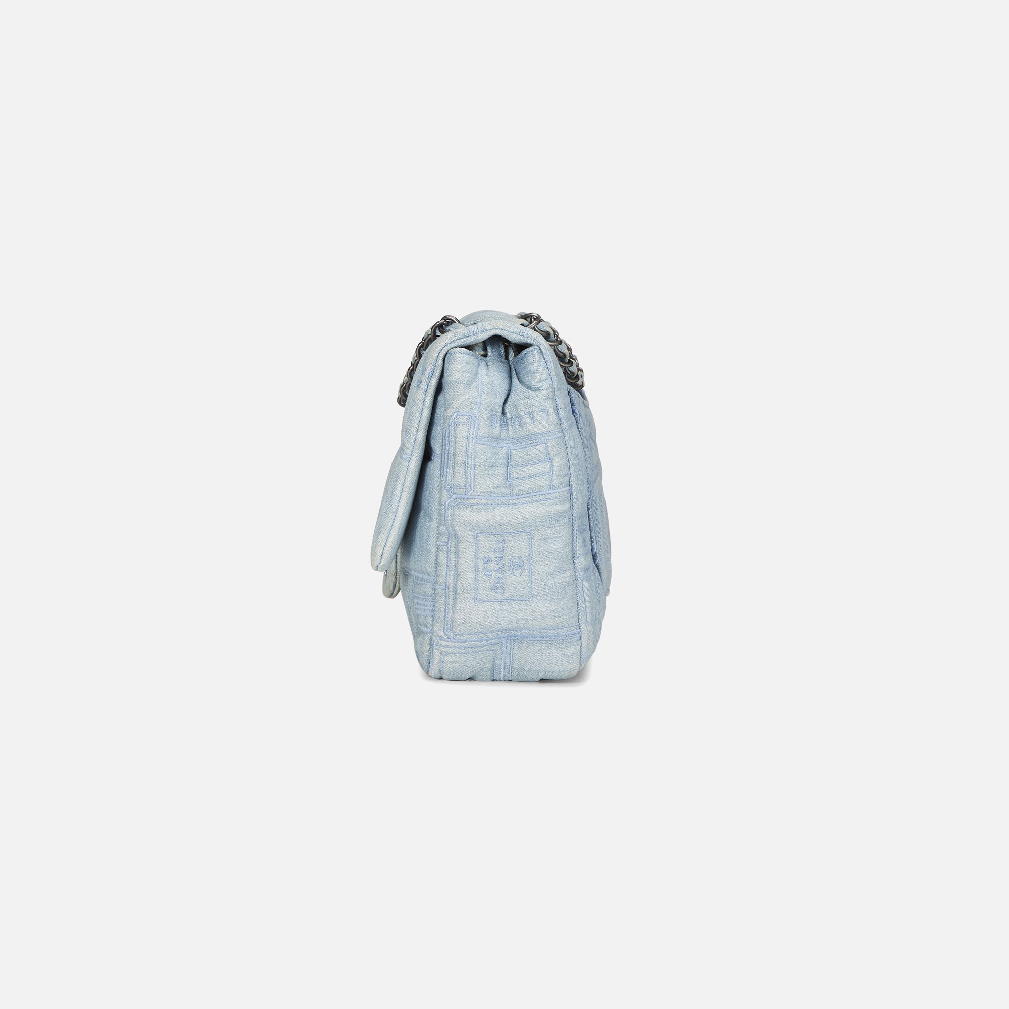 WGACA Chanel Blue Denim Perfume Half Flap Jumbo Bag - Blue Denim | Kith Blue Denim