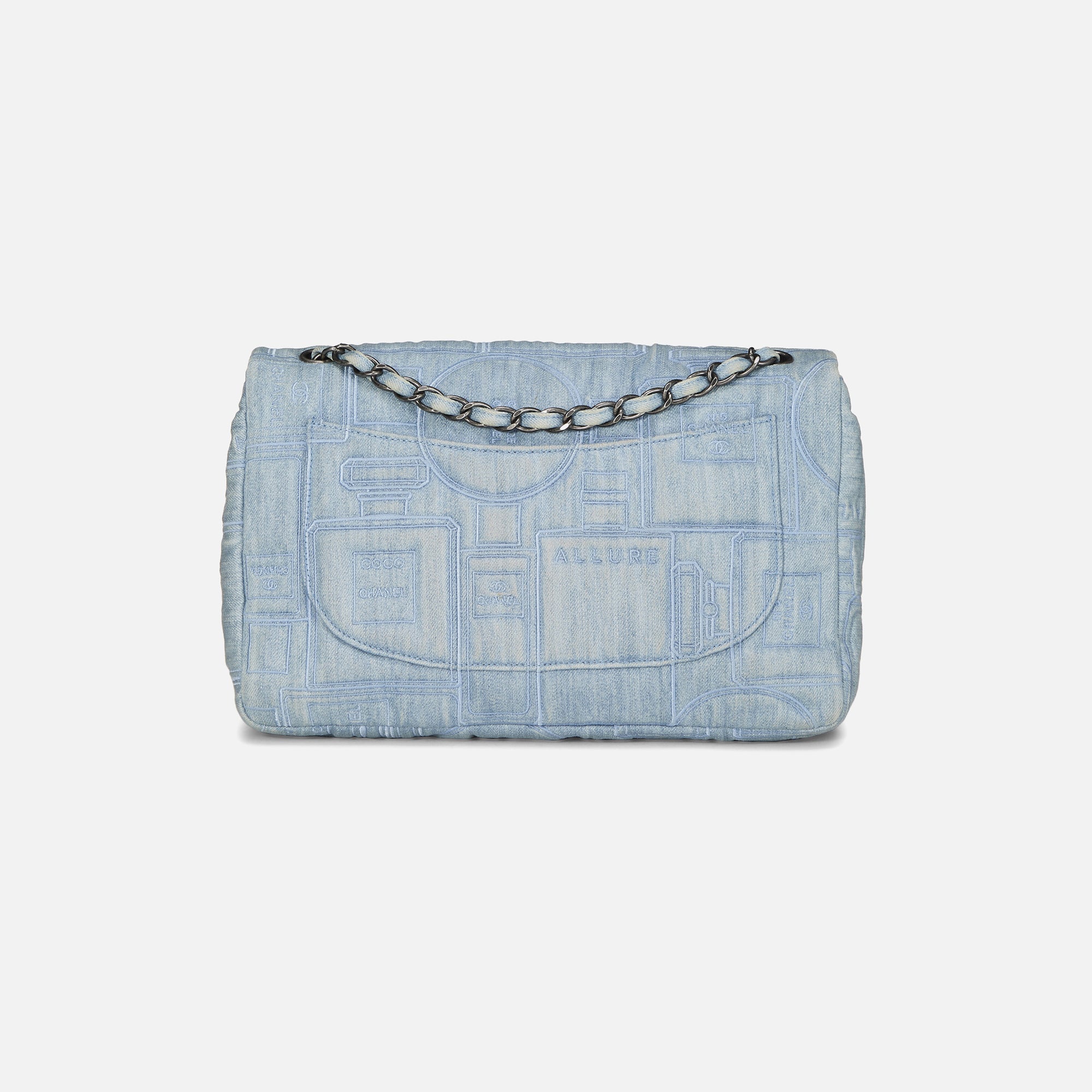 WGACA Chanel Blue Denim Perfume Half Flap Jumbo Bag - Blue Denim | Kith Blue Denim