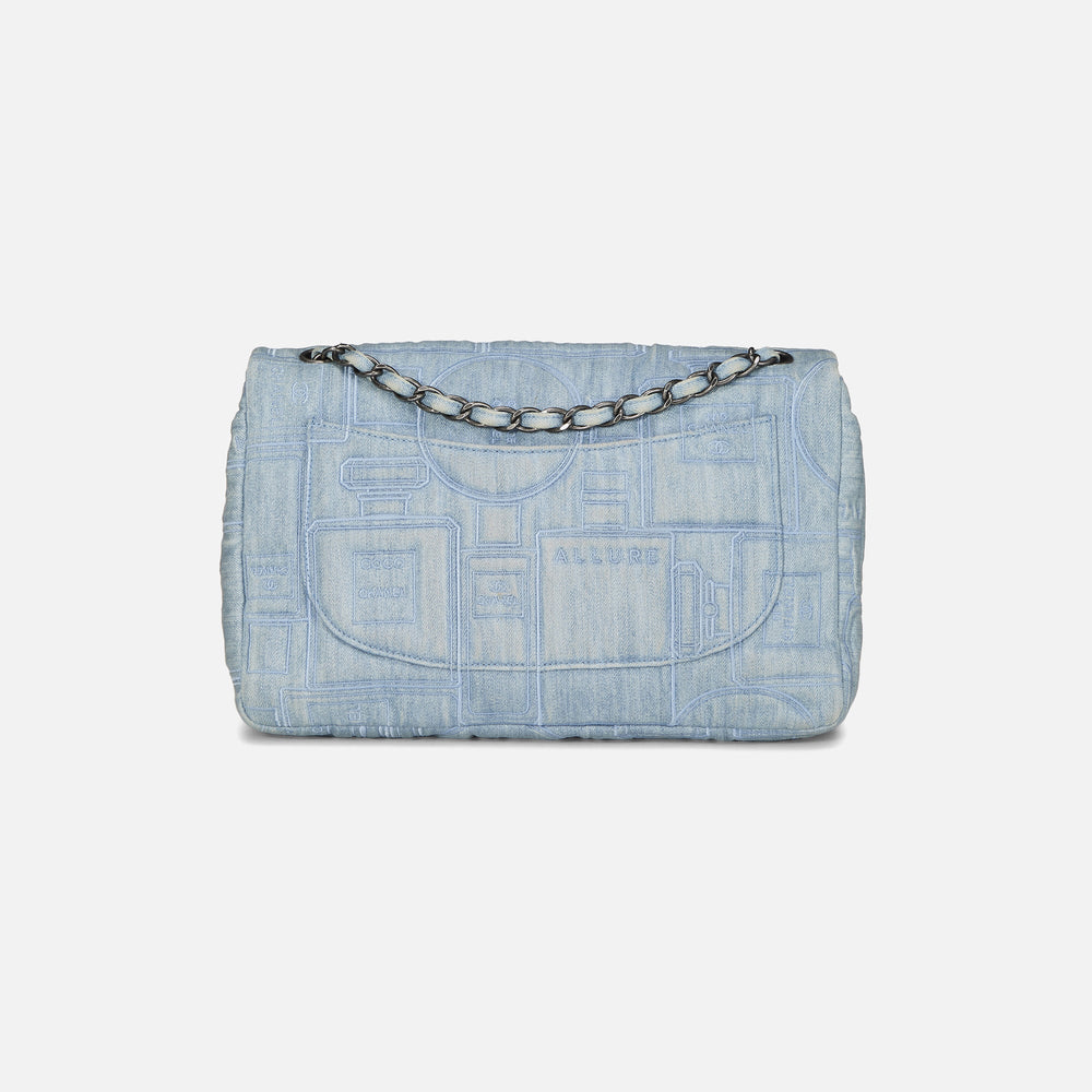 WGACA Chanel Blue Denim Perfume Half Flap Jumbo Bag - Blue Denim | Kith Blue Denim