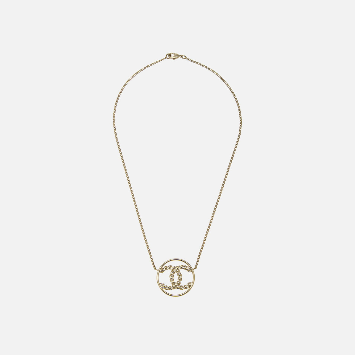 WGACA Chanel Gold Crystal CC In Circle Necklace - Gold / Crystal | Kith Gold / Crystal