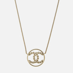 WGACA Chanel Gold Crystal CC In Circle Necklace - Gold / Crystal | Kith Gold / Crystal