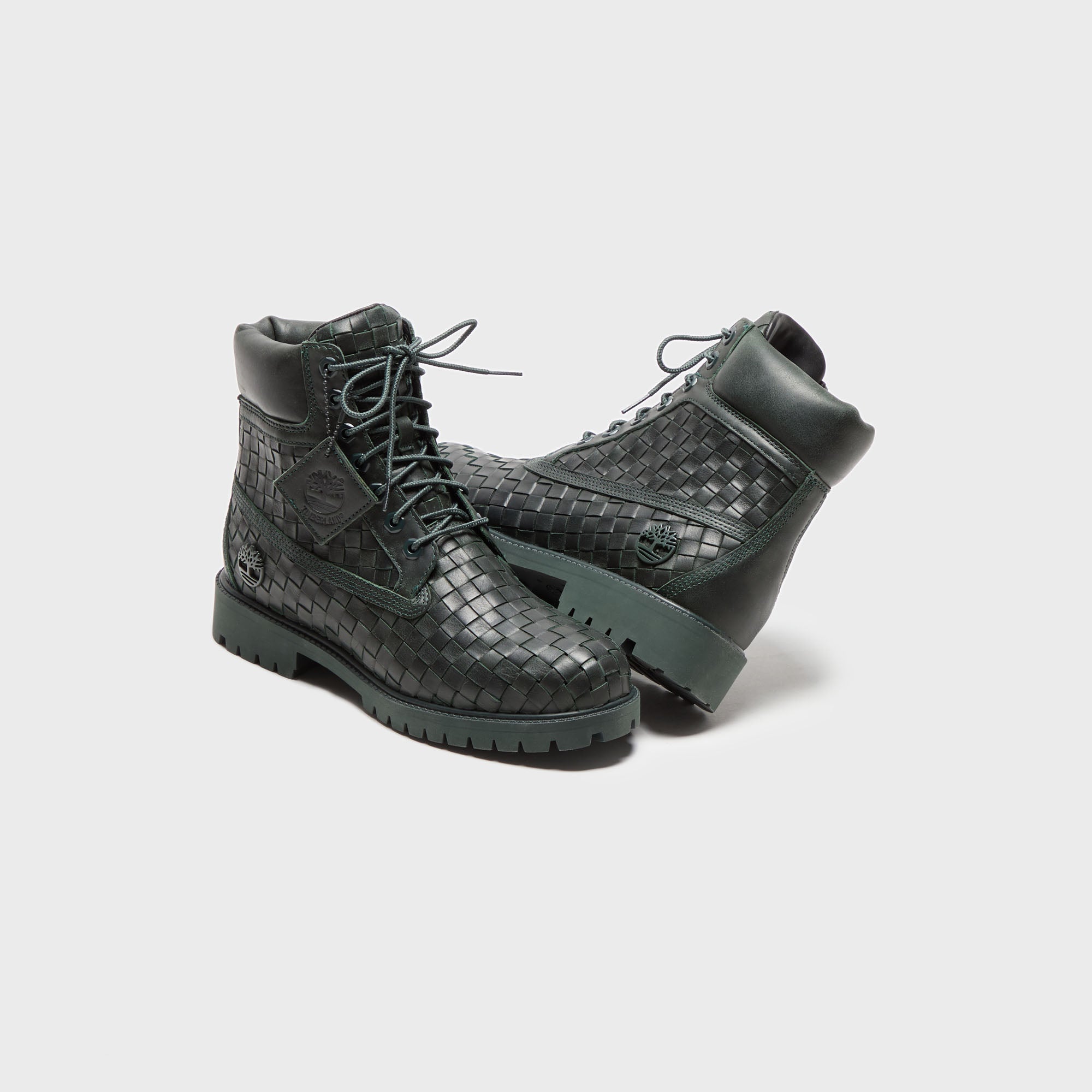 Timberland Woven 6-Inch Lace Up Full Grain Boot - Dark Green | Kith Dark Green