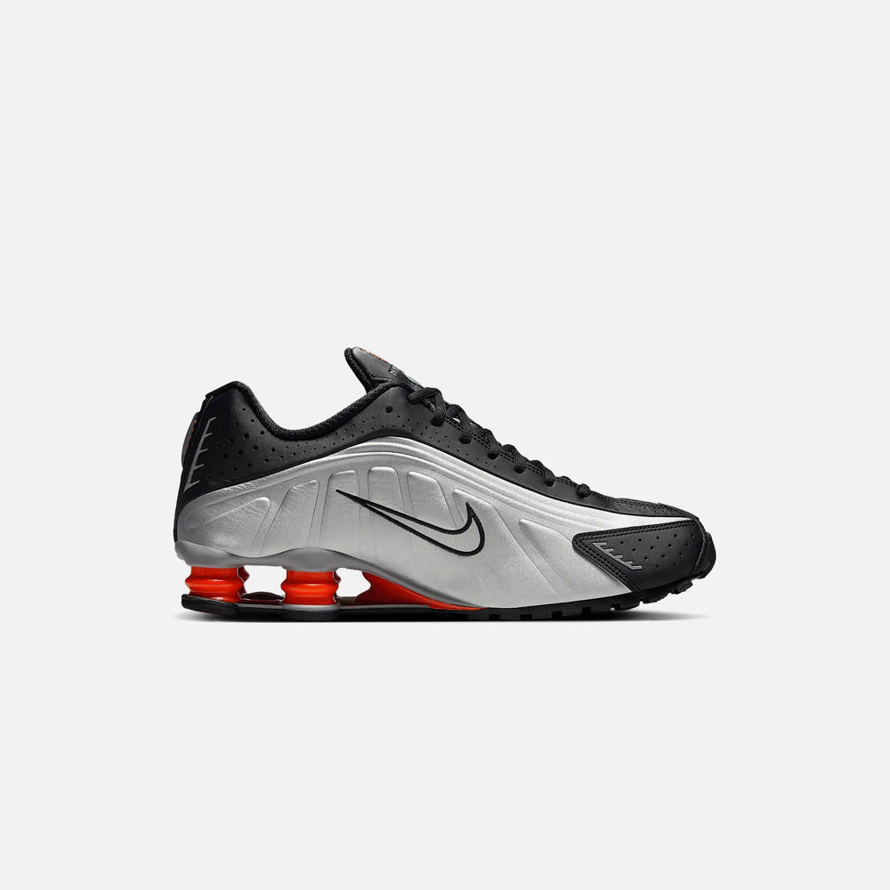 Nike Shox R4 - Metallic Silver / Black / Picante Red / Metallic Silver | Kith Metallic Silver / Black / Picante Red / Metallic Silver