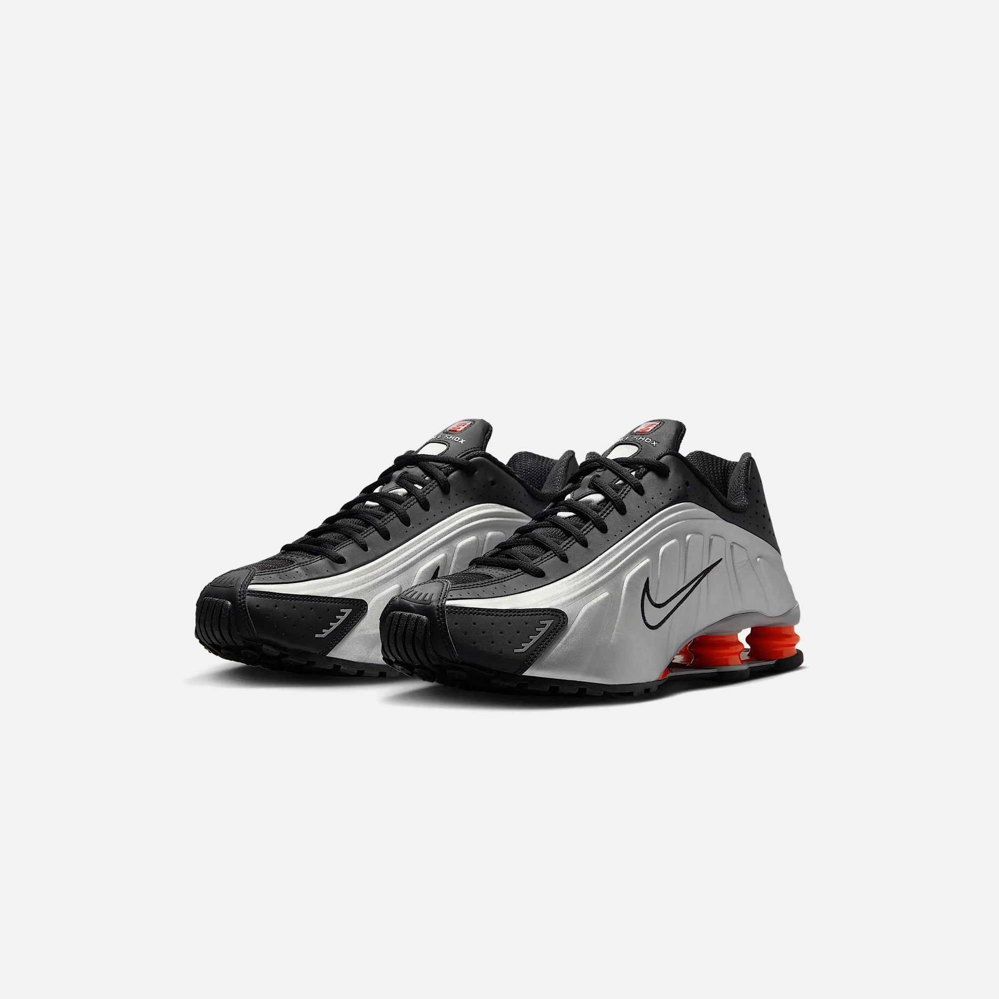 Nike Shox R4 - Metallic Silver / Black / Picante Red / Metallic Silver | Kith Metallic Silver / Black / Picante Red / Metallic Silver