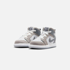 Jordan TD Air Jordan 1 Mid SE - White / Cool Grey / Med Grey | Kith White / Cool Grey / Med Grey