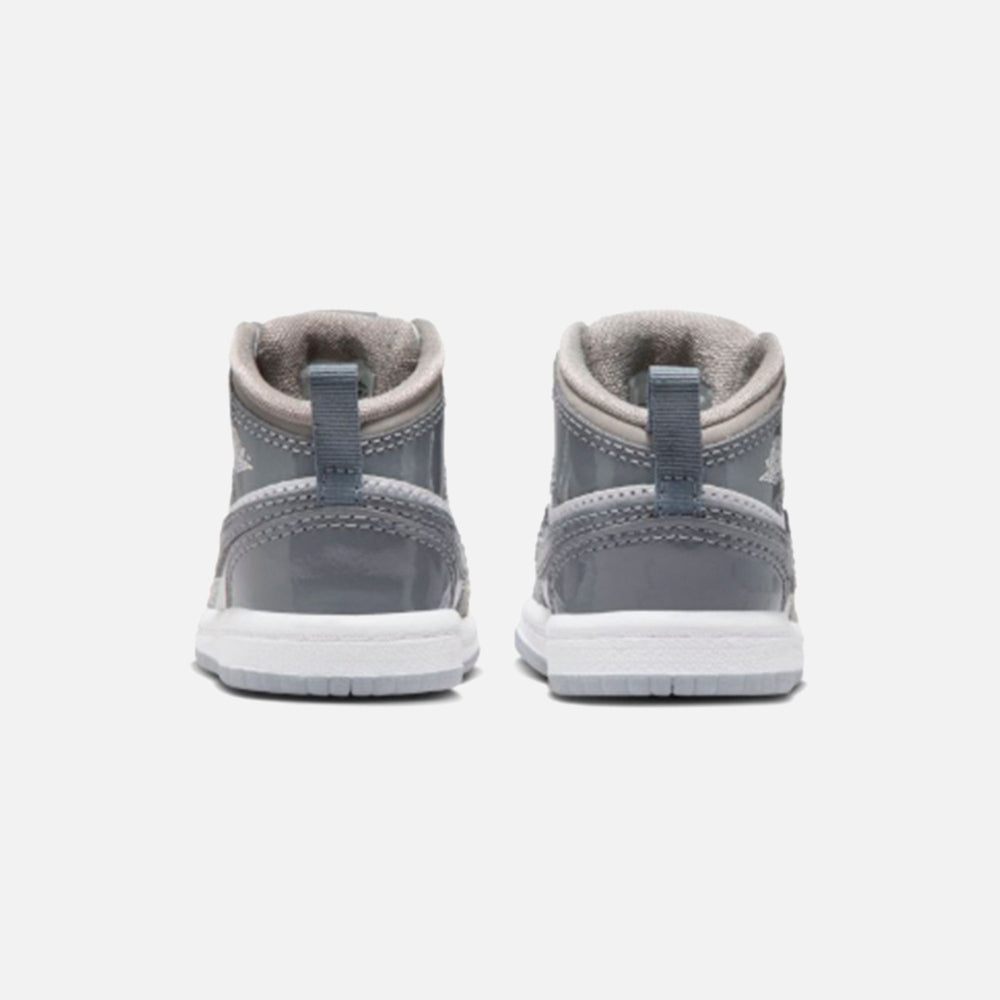 Jordan TD Air Jordan 1 Mid SE - White / Cool Grey / Med Grey | Kith White / Cool Grey / Med Grey