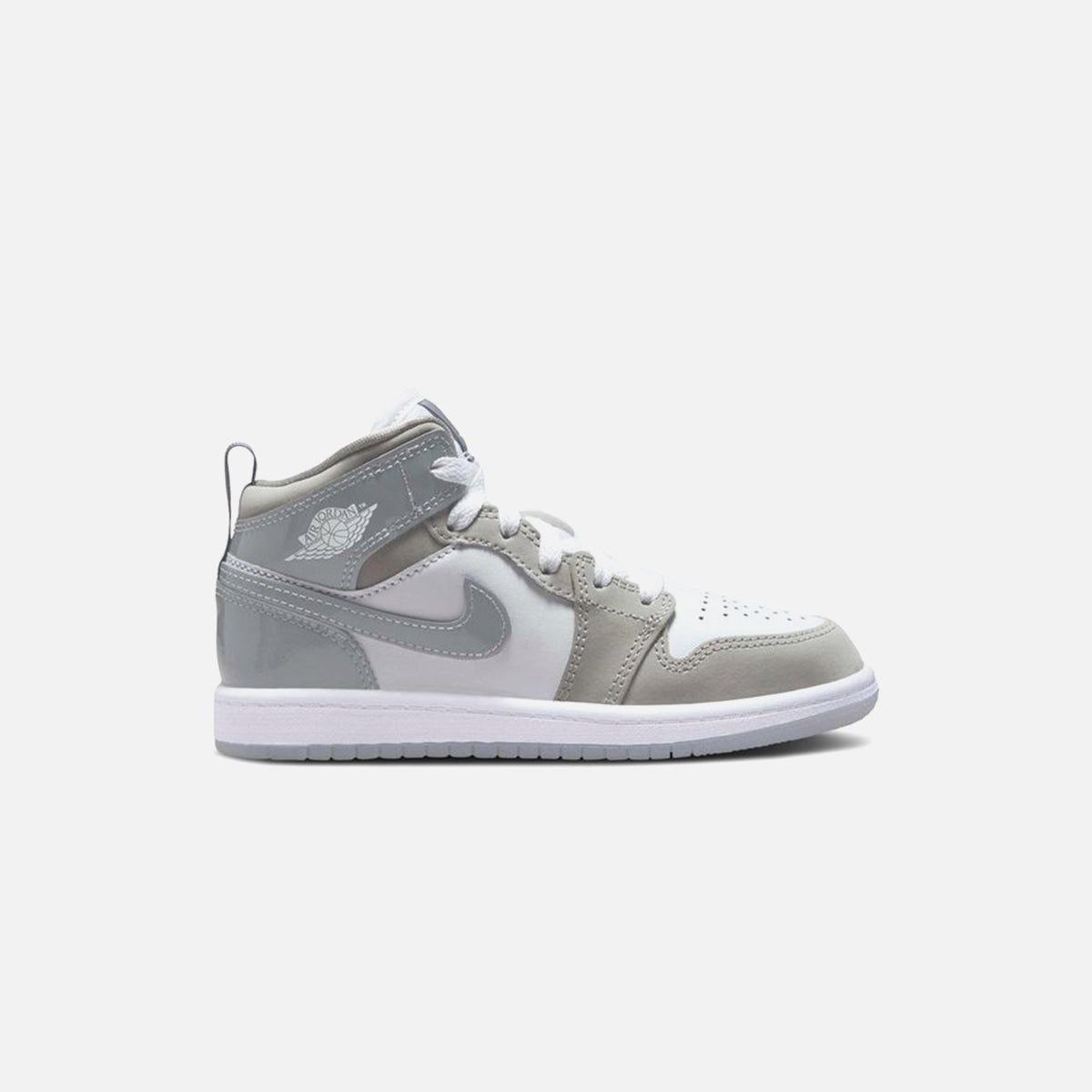 Jordan PS Air Jordan 1 Mid SE - White / Cool Grey / Med Grey | Kith White / Cool Grey / Med Grey