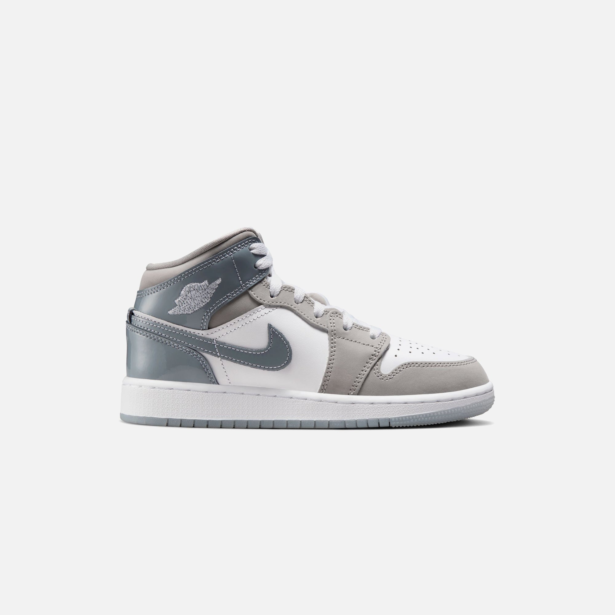 Jordan GS Air Jordan 1 Mid SE - White / Cool Grey / Med Grey | Kith White / Cool Grey / Med Grey