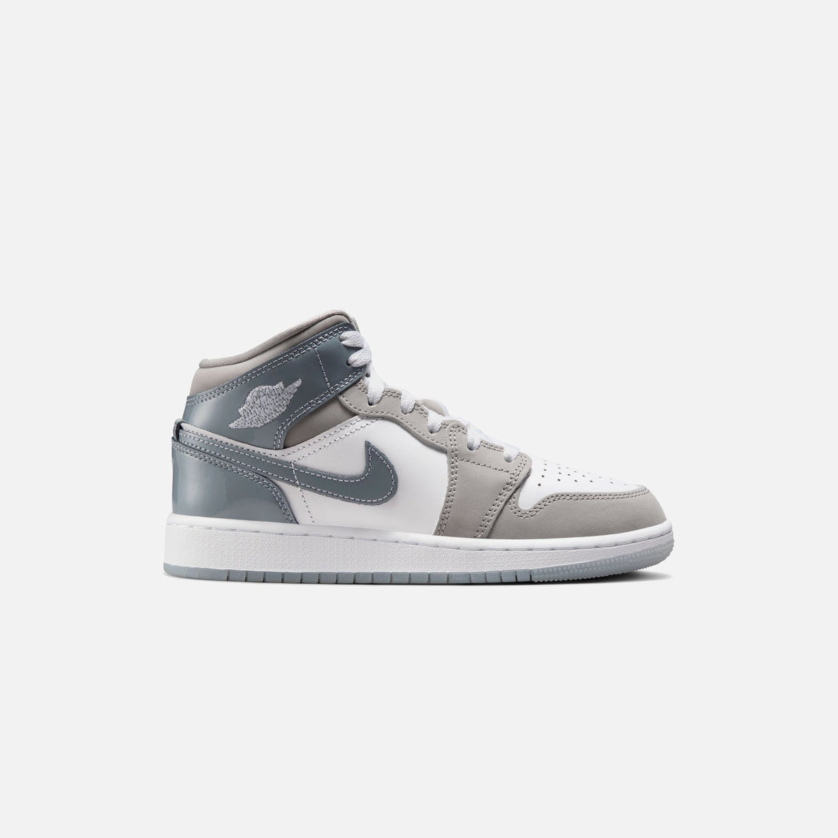 Jordan GS Air Jordan 1 Mid SE - White / Cool Grey / Med Grey | Kith White / Cool Grey / Med Grey