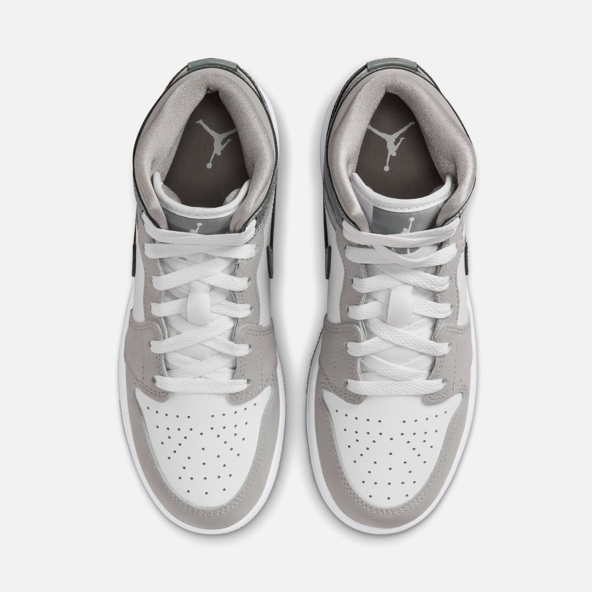 Jordan GS Air Jordan 1 Mid SE - White / Cool Grey / Med Grey | Kith White / Cool Grey / Med Grey