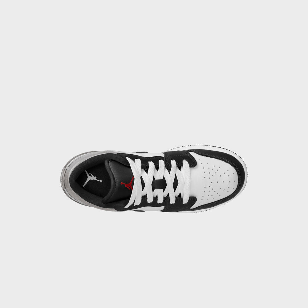 Air Jordan GS 1 Low Se Uni - White / Black / Matte Silver / Fire Red | Kith White / Black / Matte Silver / Fire Red