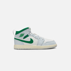 Jordan GS Air Jordan 1 Mid - Summit White / Pure Platinum / Sail / Pin | Kith Summit White / Pure Platinum / Sail / Pine Green