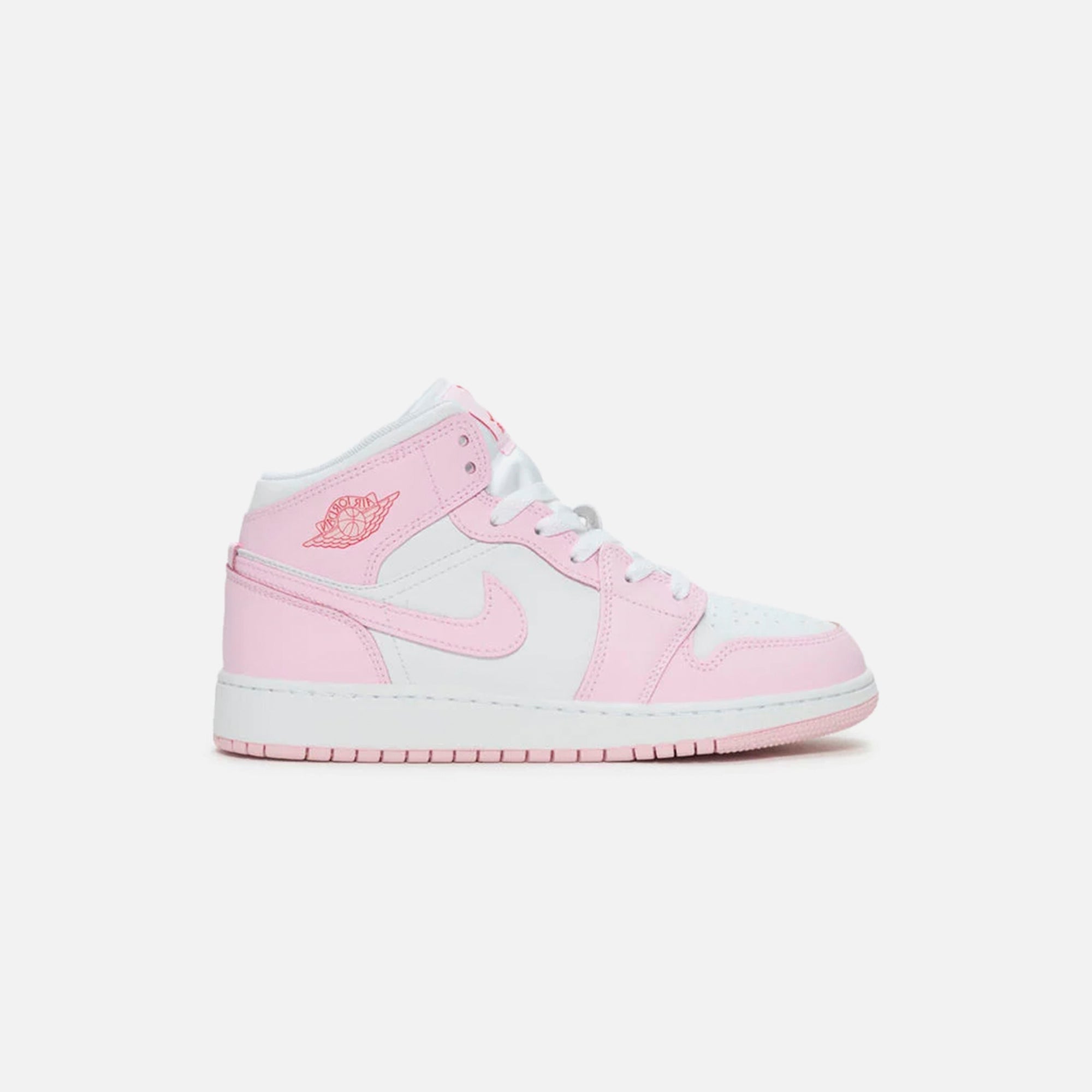 Jordan GS Air Jordan 1 Mid - Pink Foam / White / Fire Red | Kith Pink Foam / White / Fire Red