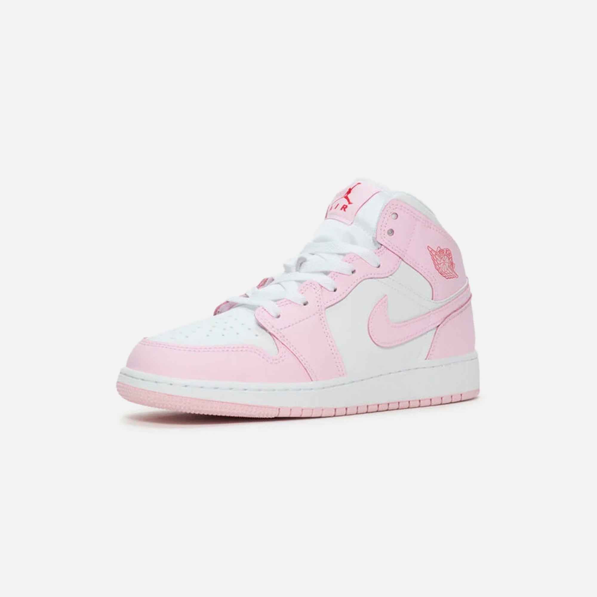 Jordan GS Air Jordan 1 Mid - Pink Foam / White / Fire Red | Kith Pink Foam / White / Fire Red
