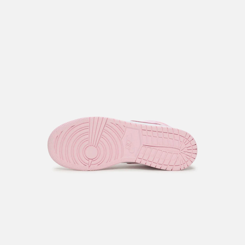 Jordan GS Air Jordan 1 Mid - Pink Foam / White / Fire Red | Kith Pink Foam / White / Fire Red