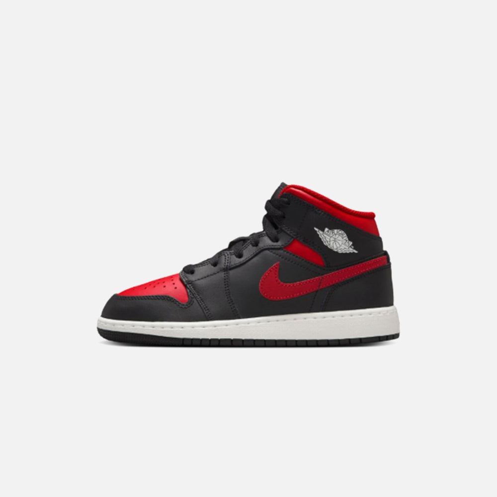 Jordan GS Air Jordan 1 Mid Bg - Black / Varsity Red / Summit White | Kith Black / Varsity Red / Summit White