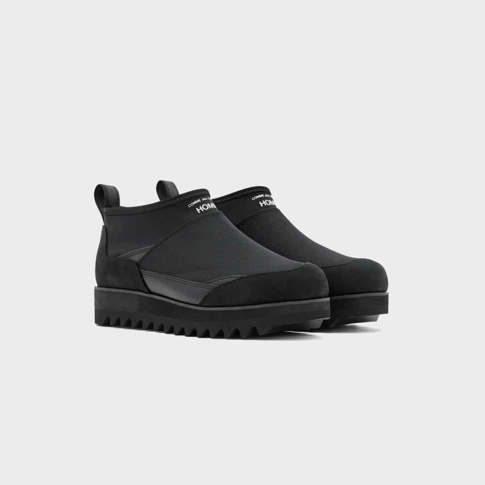 CDG Homme Oil Smooth Ripstop Leather Boot - Black | Kith Black