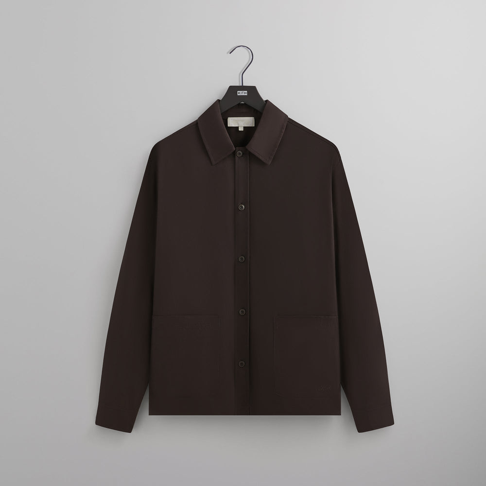 Kith Silk Cotton Long Sleeve Boxy Collar Overshirt - Incognito | Kith Incognito