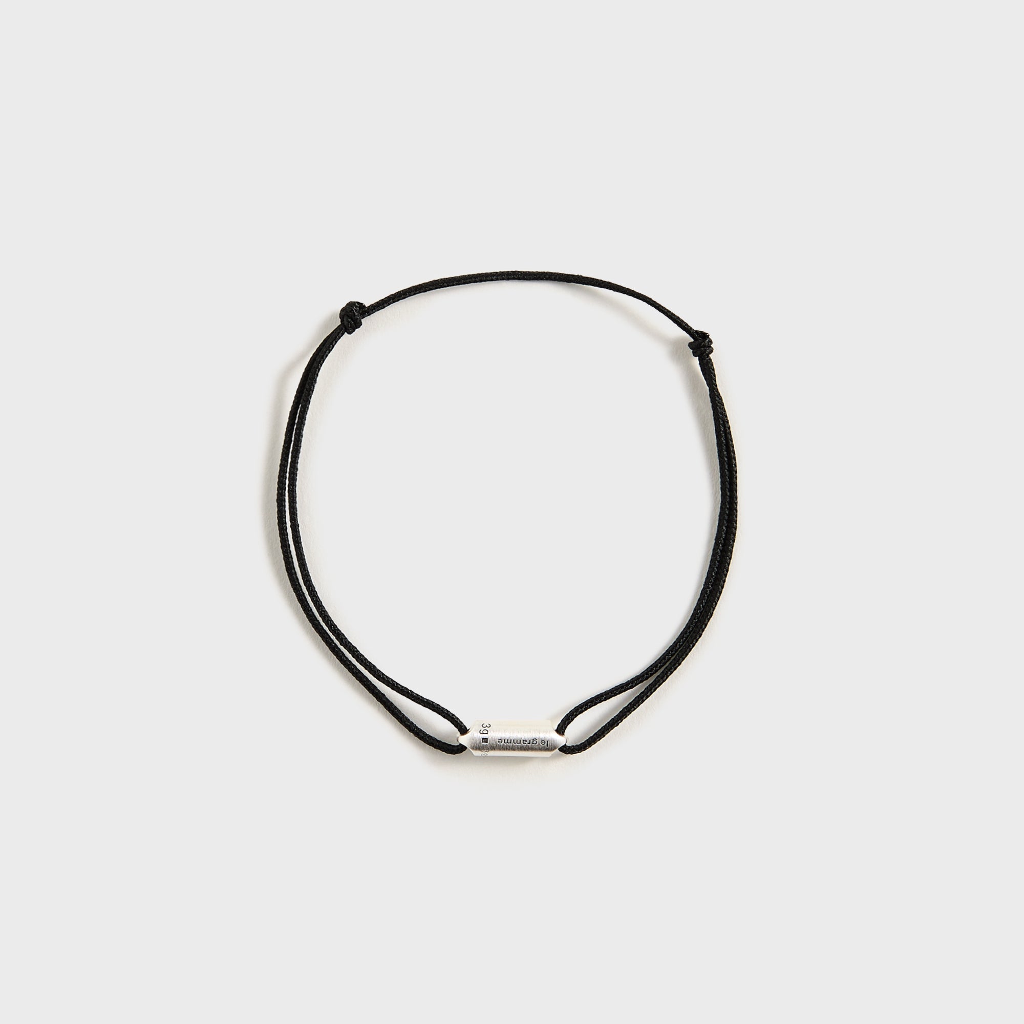 Le Gramme 3g Brushed Sterling Silver Black Cord Bracelet Segment - Sil | Kith Silver / Black