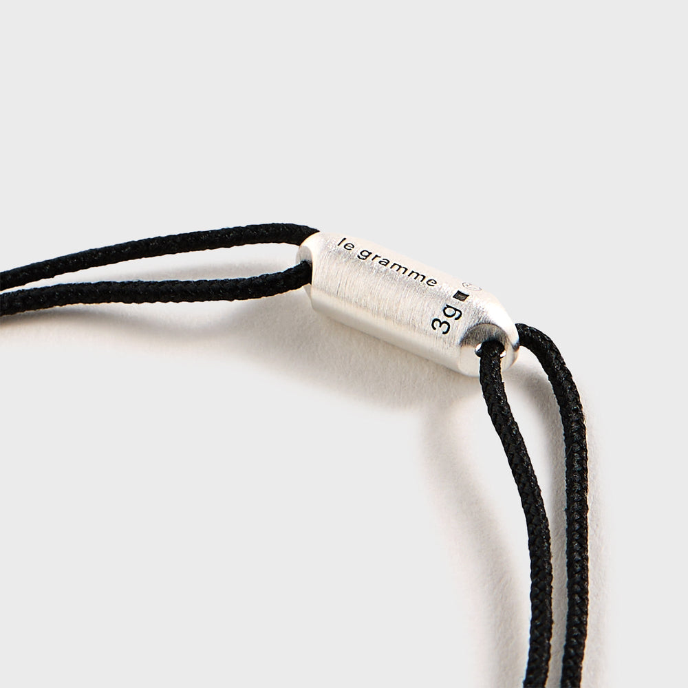 Le Gramme 3g Brushed Sterling Silver Black Cord Bracelet Segment - Sil | Kith Silver / Black