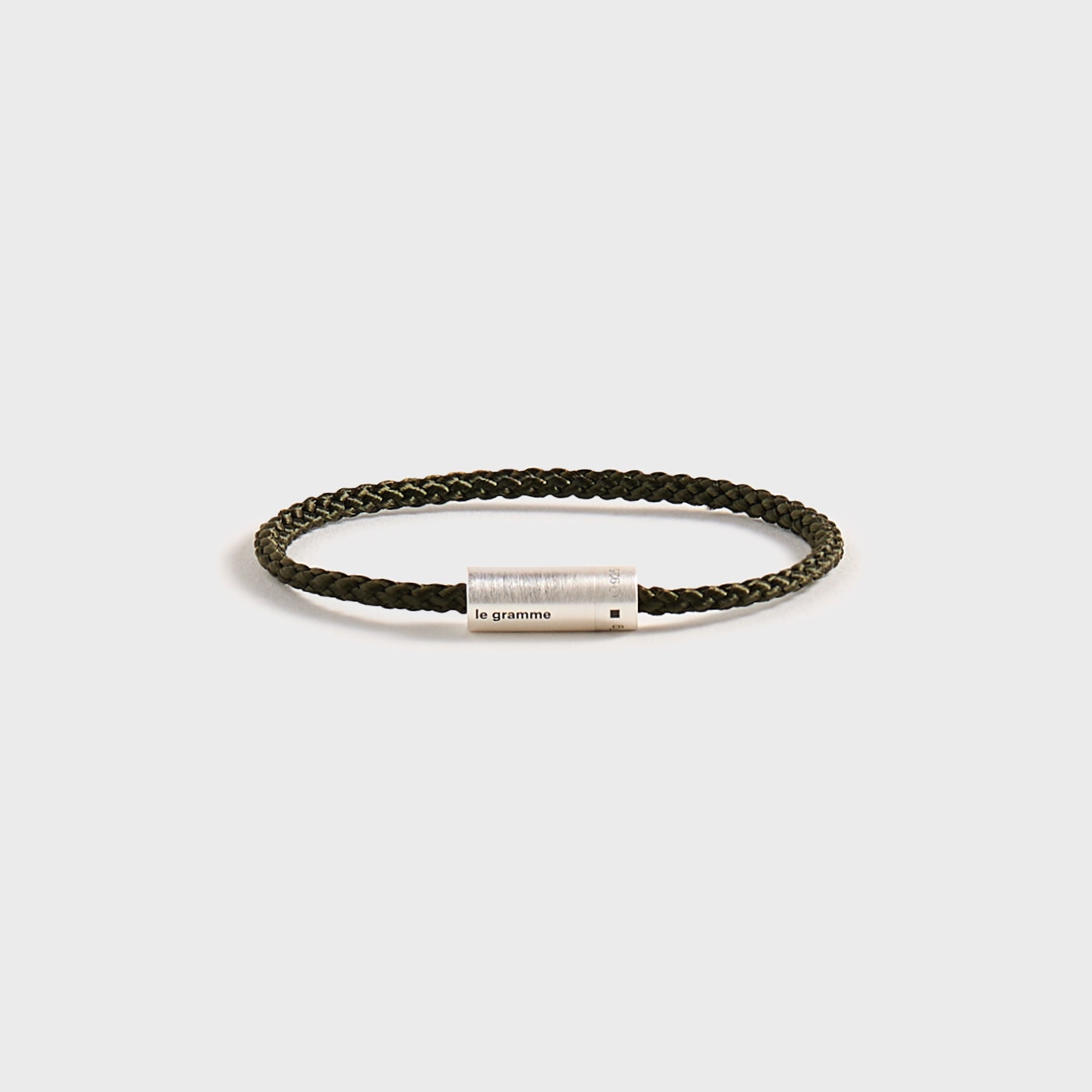 Le Gramme 7g Brushed Khaki Nato Cable Bracelet - Silver / Khaki | Kith Silver / Khaki