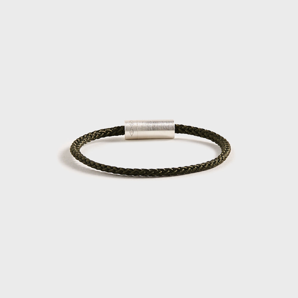 Le Gramme 7g Brushed Khaki Nato Cable Bracelet - Silver / Khaki | Kith Silver / Khaki