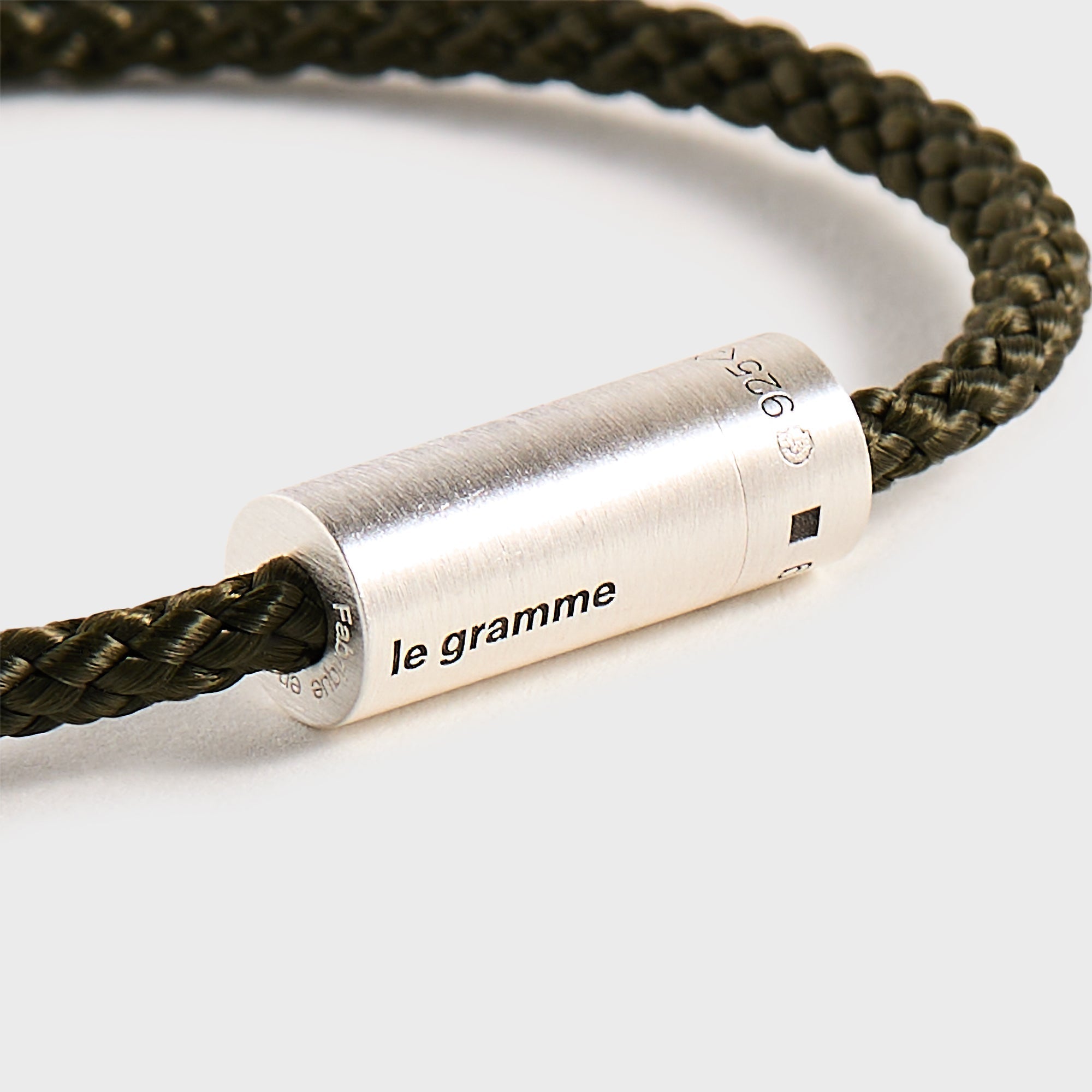 Le Gramme 7g Brushed Khaki Nato Cable Bracelet - Silver / Khaki | Kith Silver / Khaki