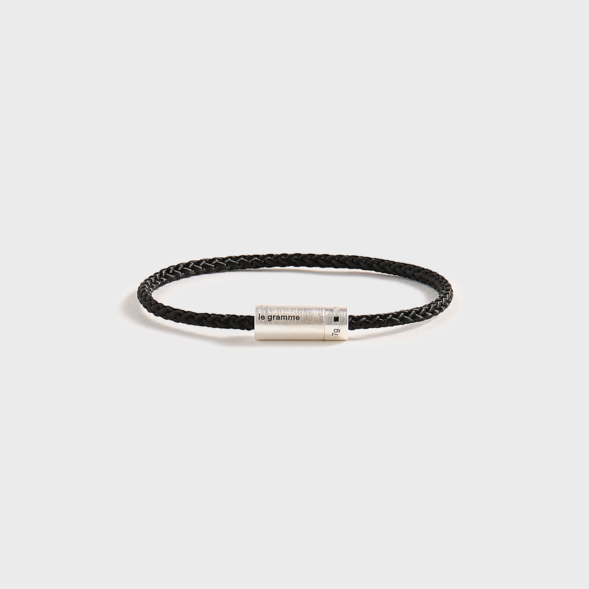 Le Gramme 7g Brushed Nato Cable Bracelet - Silver / Black | Kith Silver / Black