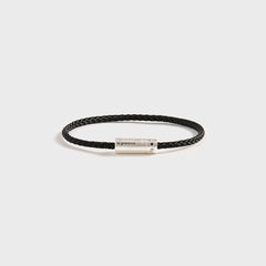 Le Gramme 7g Brushed Nato Cable Bracelet - Silver / Black | Kith Silver / Black