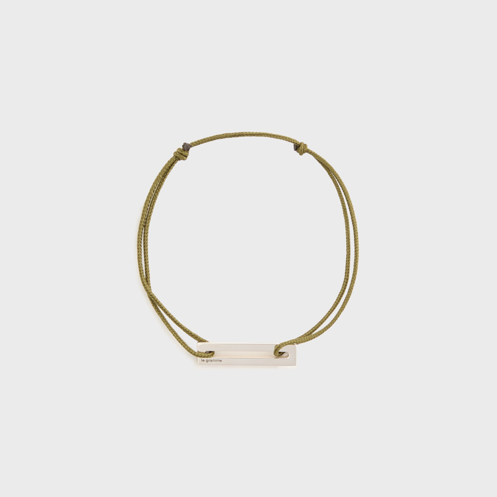 Le Gramme 1.7g Sterling Silver Khaki Cord Bracelet - Khaki | Kith Khaki