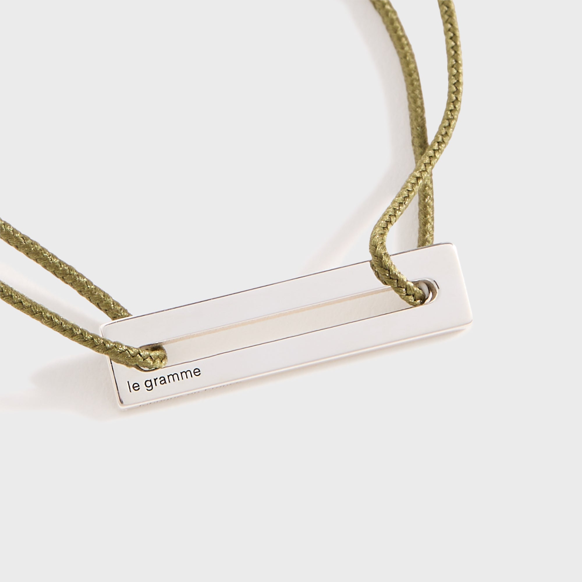 Le Gramme 1.7g Sterling Silver Khaki Cord Bracelet - Khaki | Kith Khaki