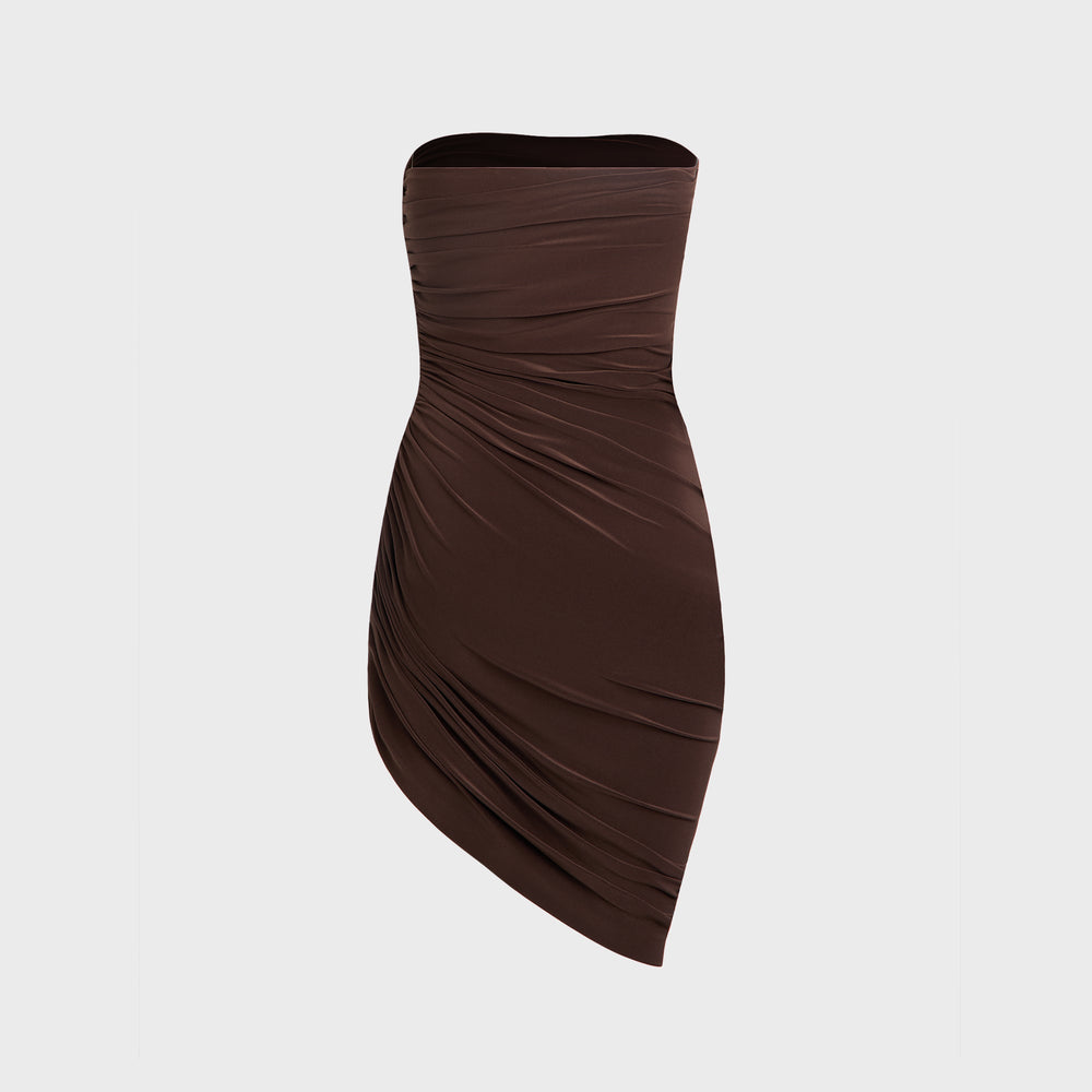 Norma Kamali Strapless Diana Pickleball Dress - Chocolate | Kith Chocolate