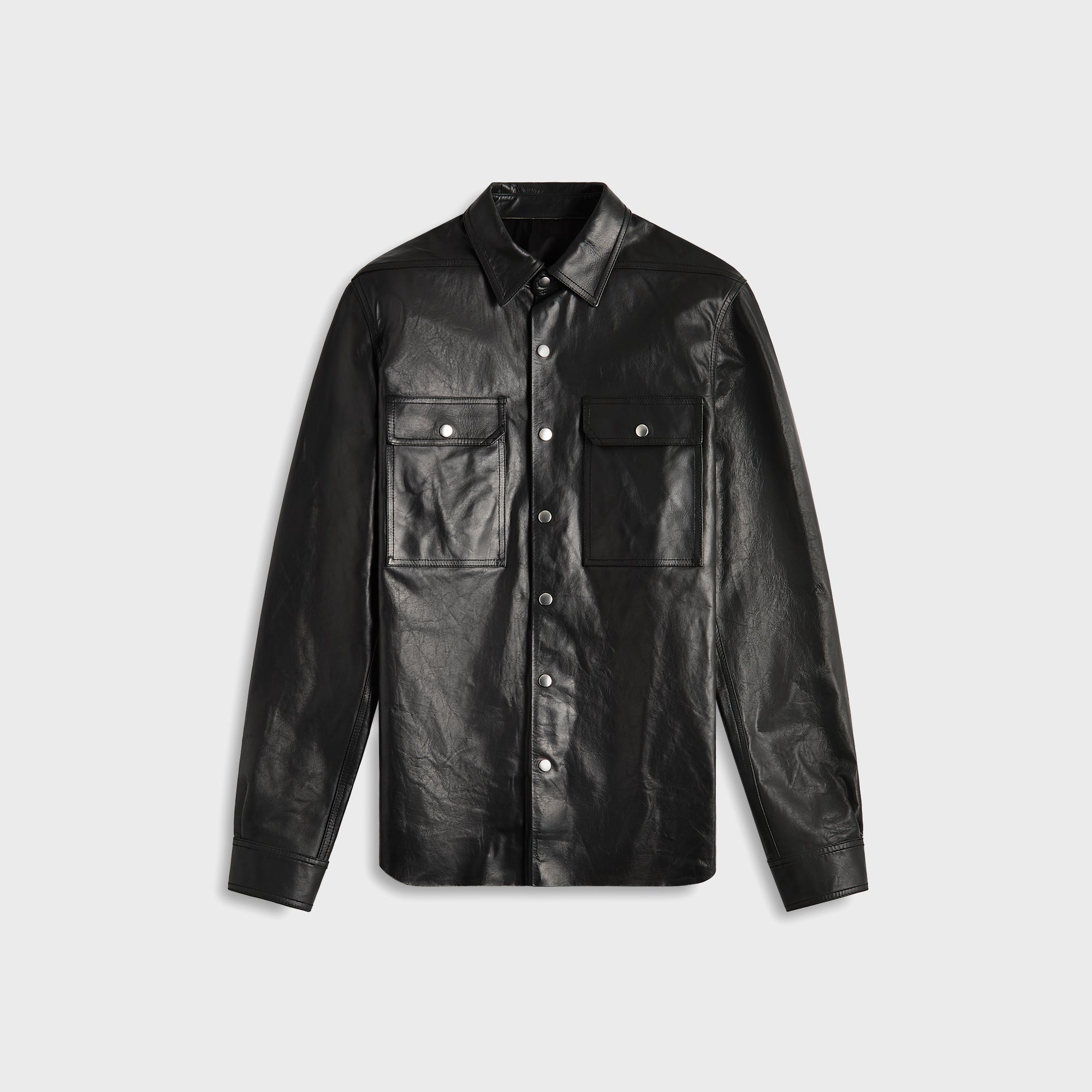 Rick Owens Giacca In Pelle Outershirt - Black | Kith Black