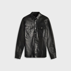Rick Owens Giacca In Pelle Outershirt - Black | Kith Black