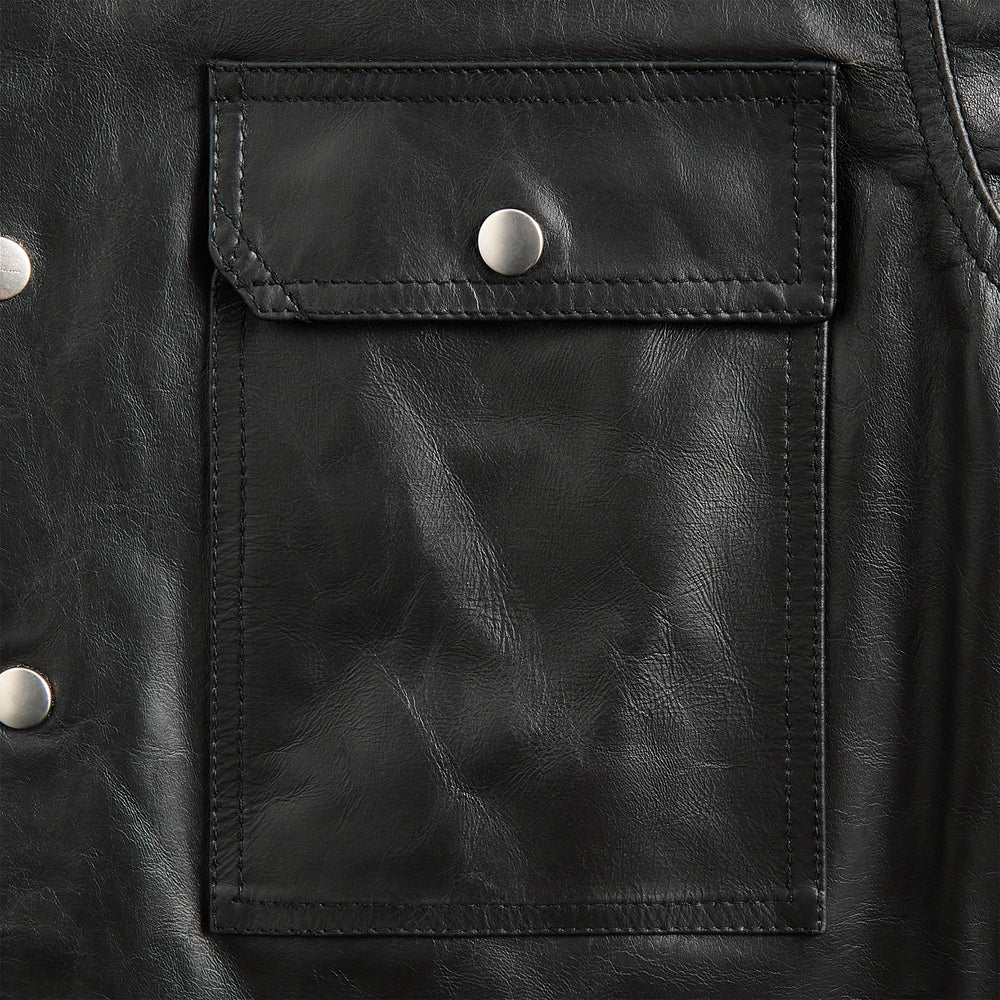 Rick Owens Giacca In Pelle Outershirt - Black | Kith Black