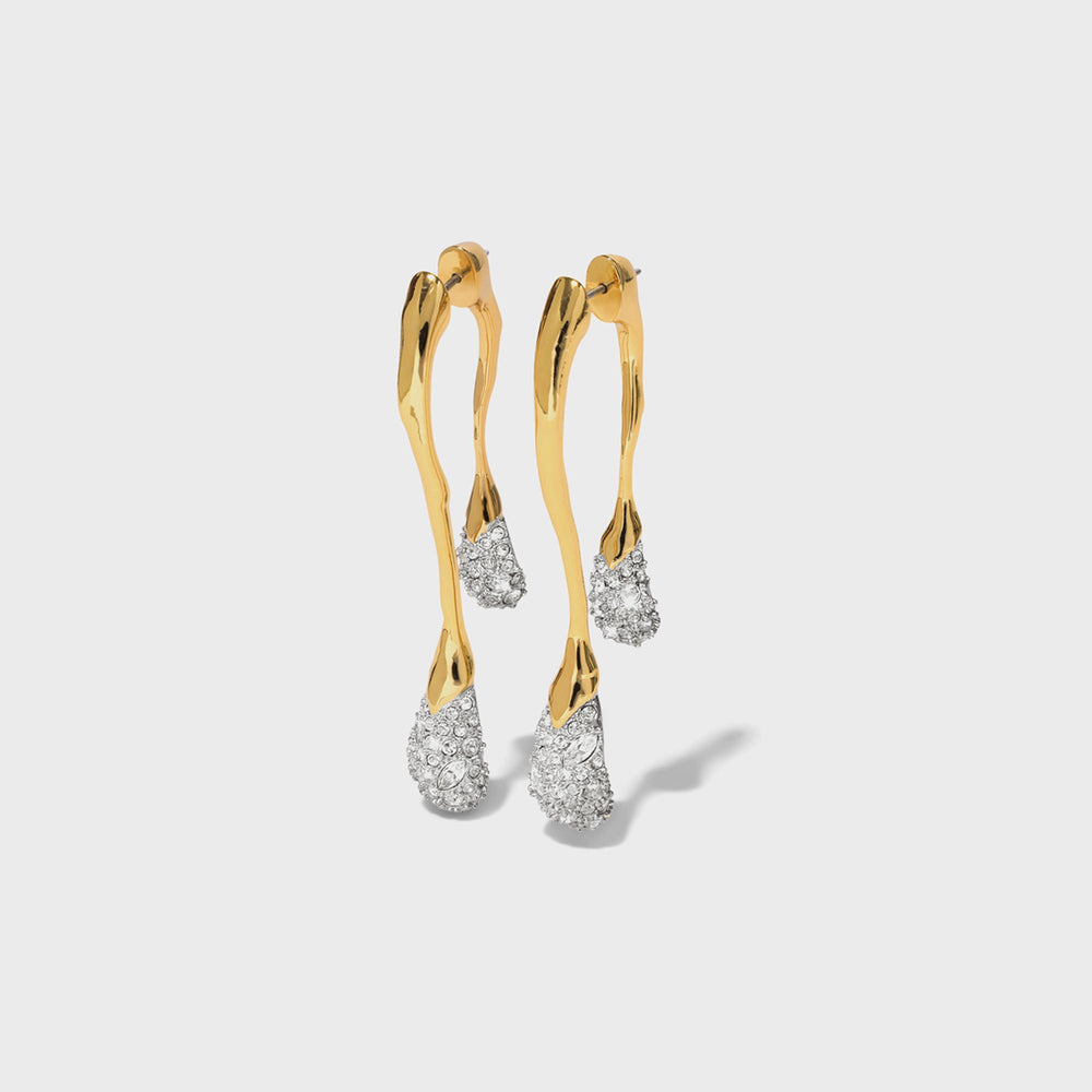 Alexis Bittar Solanales Crystal Front Back Double Drop Earring - Gold | Kith Gold