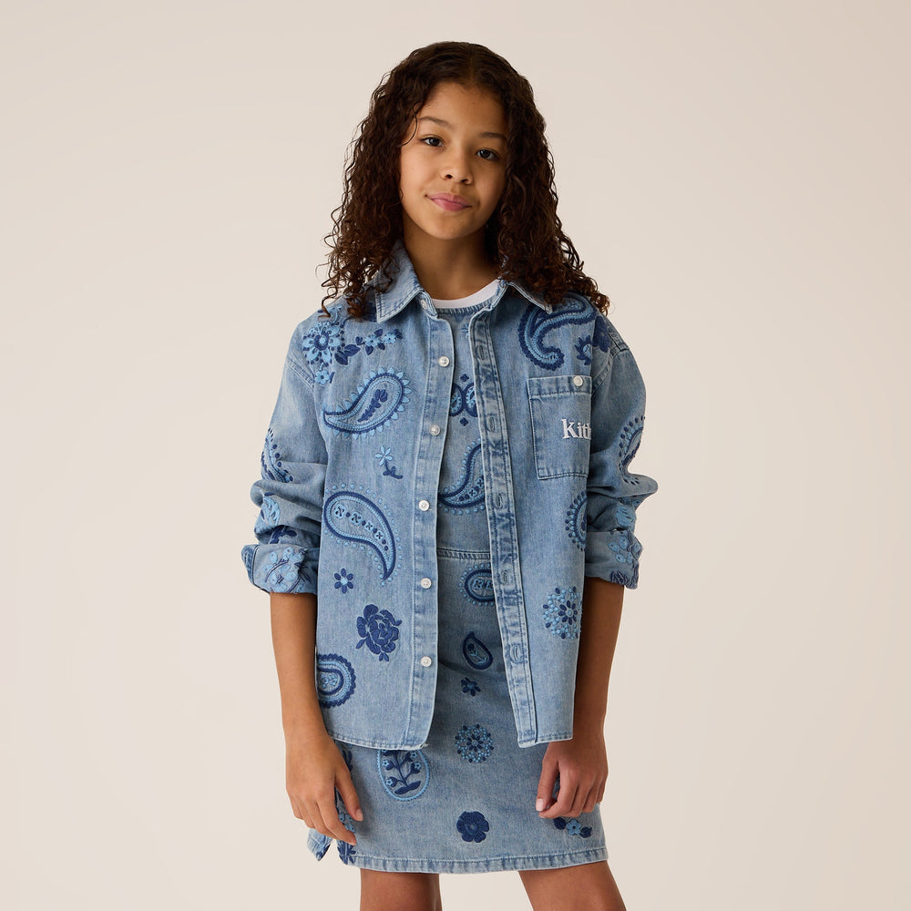 Kith Kids Floral Paisley Chambray Apollo Shirt - Kent Light Wash | Kith Kent Light Wash